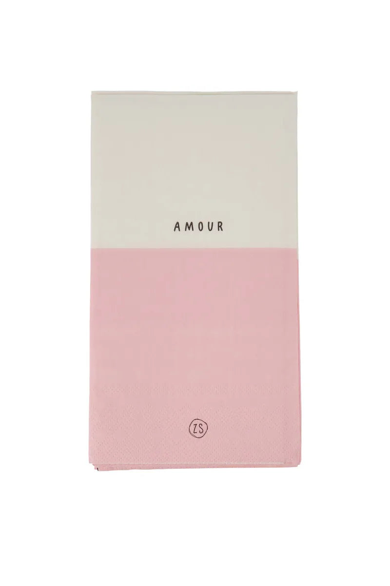 zusss servetten amour wit/roze
