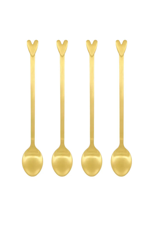 zusss set van 4 lepels hartje goud