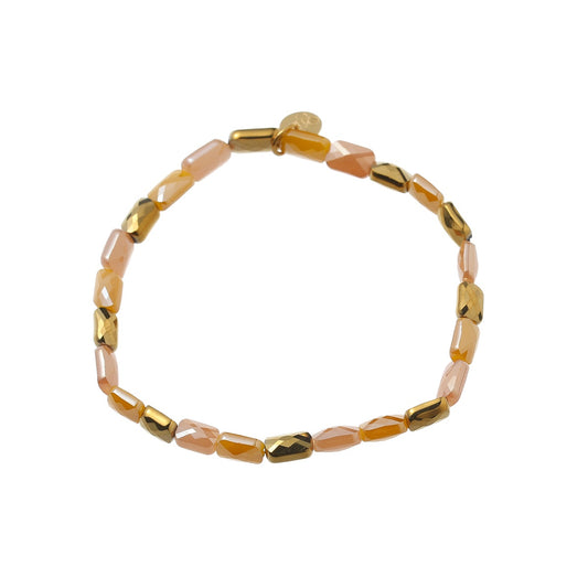Day&Eve - Flat Glass Stones Bracelet - Dark Honey