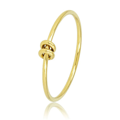 Fijne gouden aanschuifring - twee ringetjes - Stainless steel