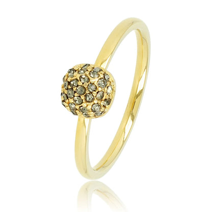 Gouden ring met groene zirkonia - Minimalistisch Stainless steel