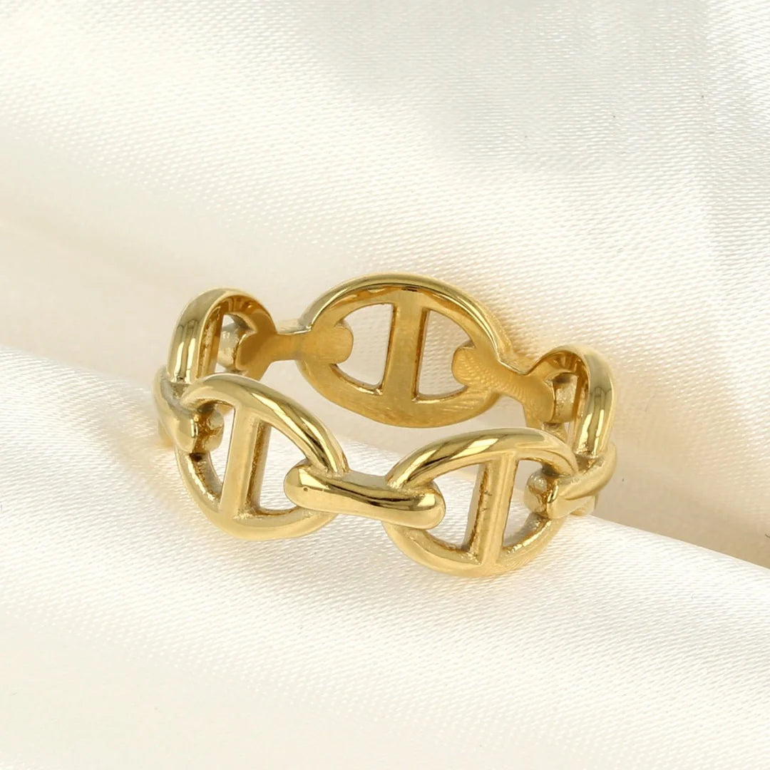 Gouden ring met schakels - Stijlvol en modern sieraad