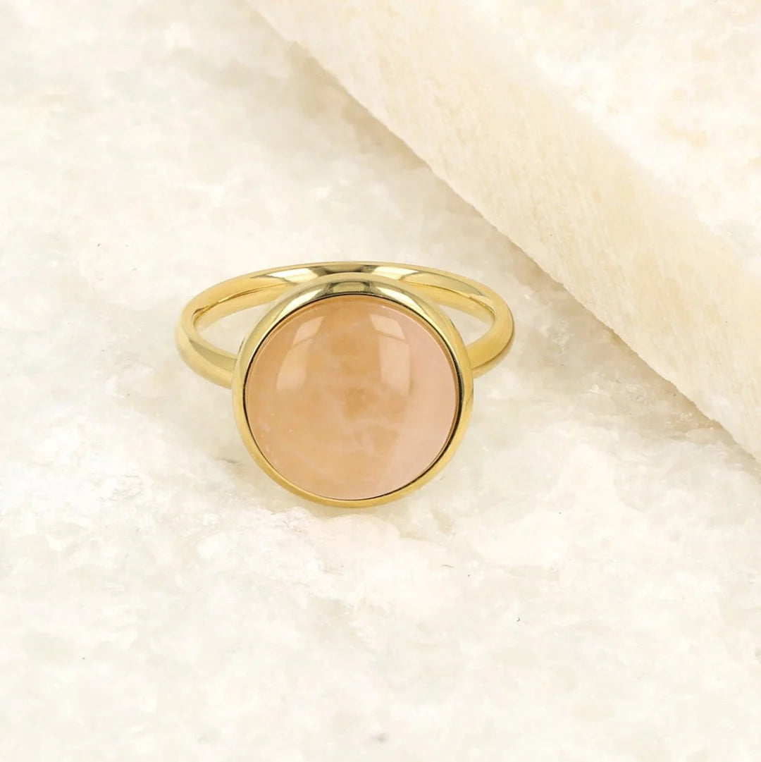 Gouden Ring met Unieke Rose Quartz Edelsteen
