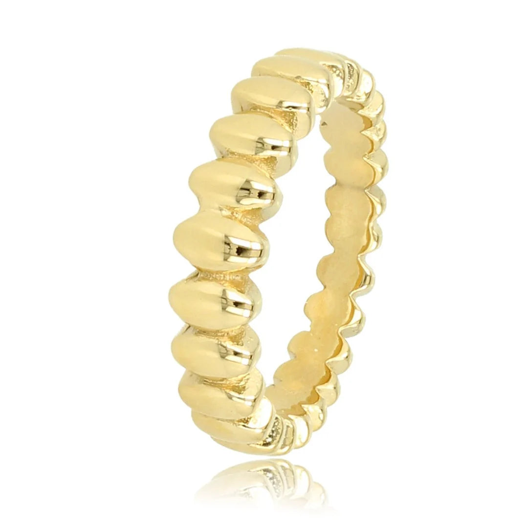 Gouden ring - ovaalvormige details - subtiele elegantie