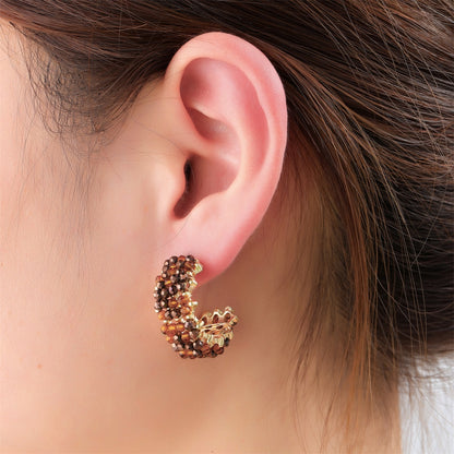 Day&Eve - Beaded Hoop - Brown