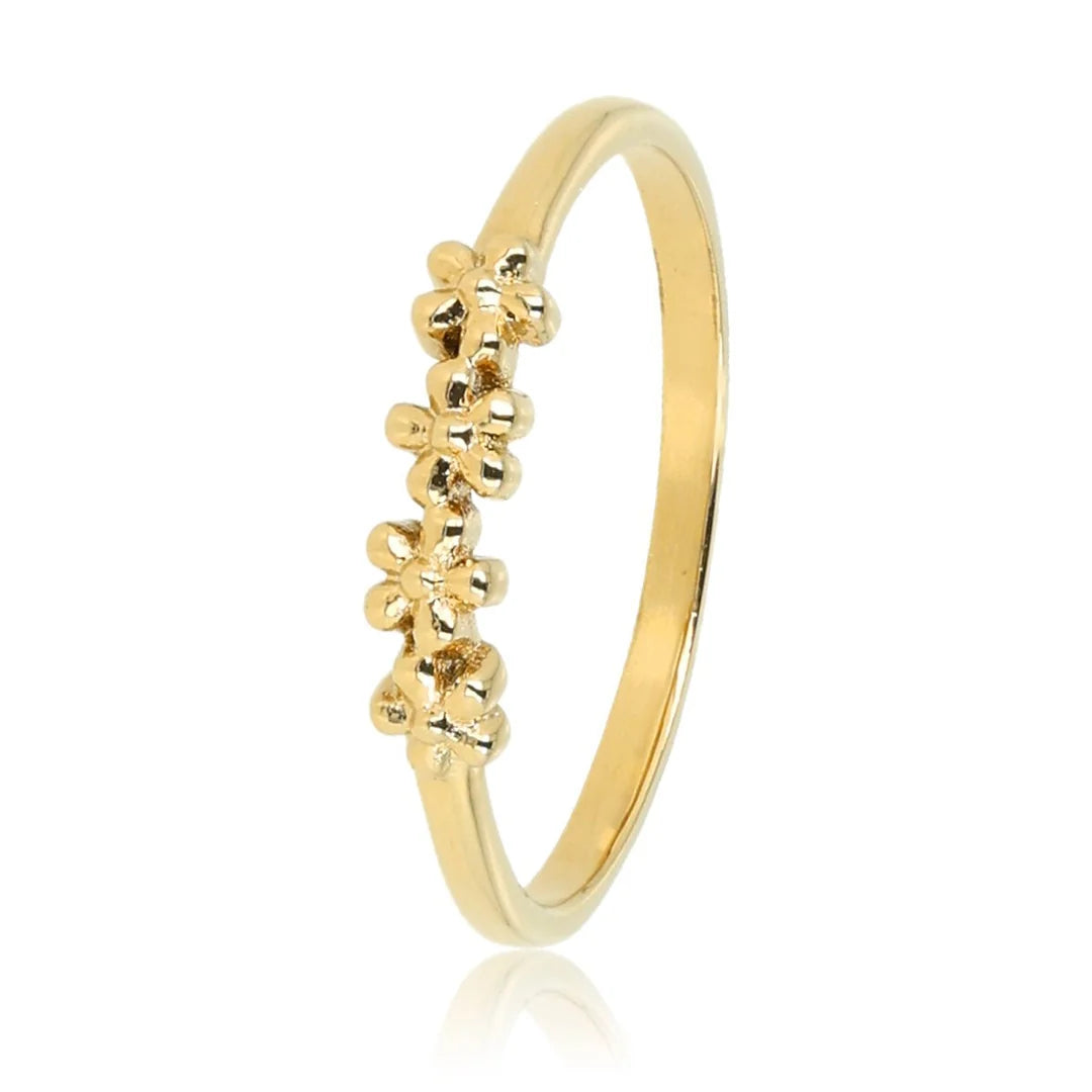 Gouden ring met bloemetjes - elegant en tijdloos sieraad