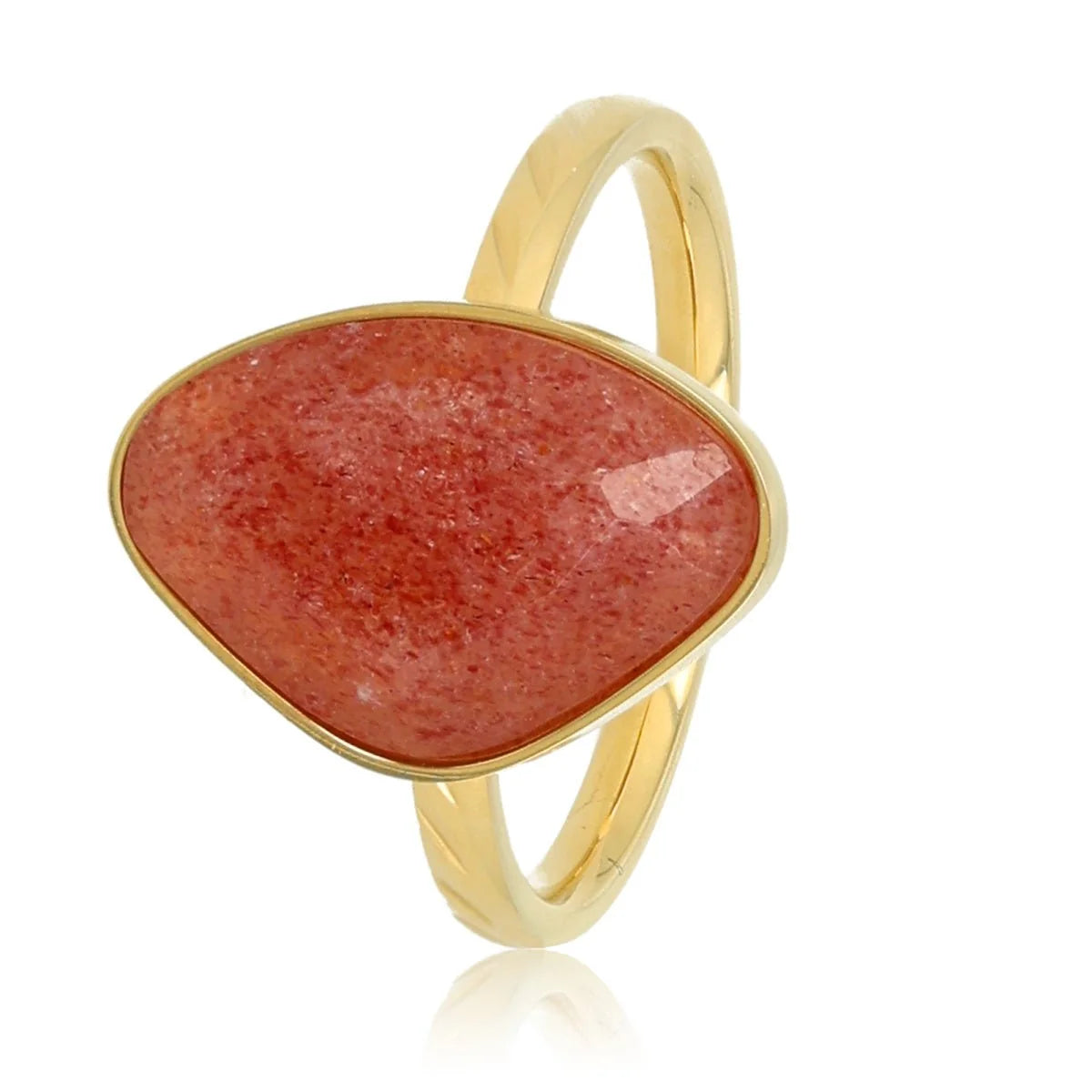 Gouden ring - Berry Quartz edelsteen - Creatieve vorm