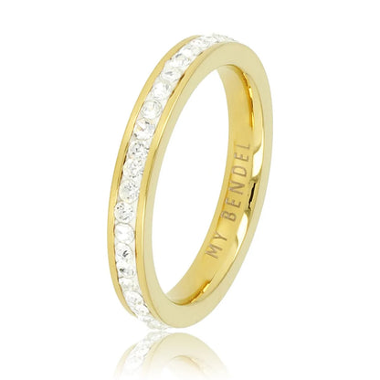 Ring met Zirkonia Steentjes • 3 mm • Goud