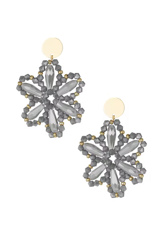 Floral dreams oorbellen grijs