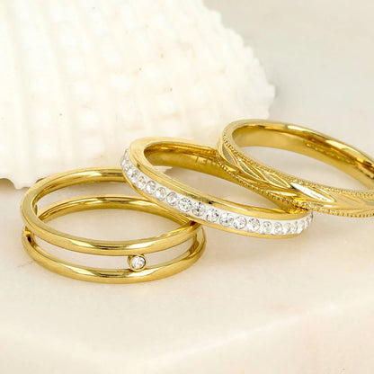 Ring met Zirkonia Steentjes • 3 mm • Goud