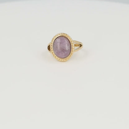Vintage Ring met Edelsteen & Getwist Randje • Lilac Quartz