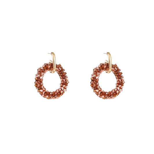 Day&Eve - Square Beads Round Dangle - Brown