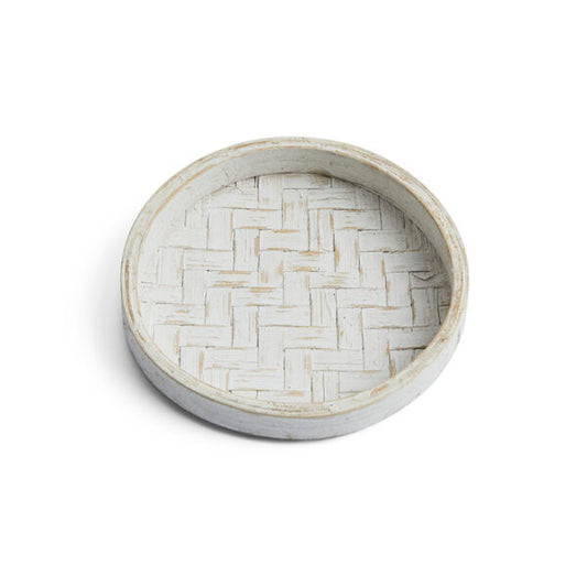Schaaltje bamboe plat white wash