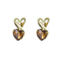 Day&Eve - Big Stone Heart Stud - Cognac